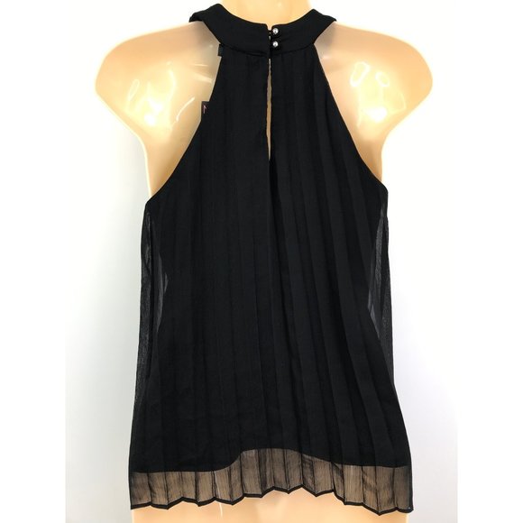 Miss Chievous Jeweled Beaded Collar Sleeveless Blouse Black XS NEW - Picture 4 of 5